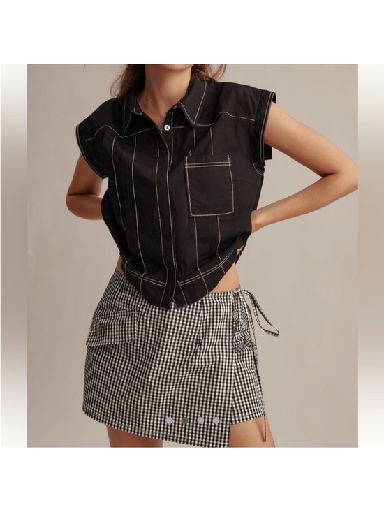 Anthropologie Pants - Anthropologie Maeve gingham apron skort